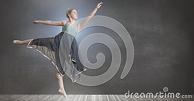 Dancer dancing grey room and wall Stock Photo