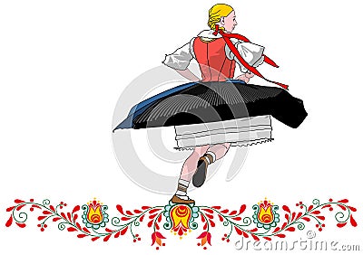 Dancer folklore czech Vector Illustration