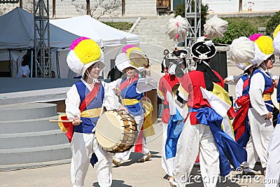 Dancer korean, traditional drum Editorial Stock Photo