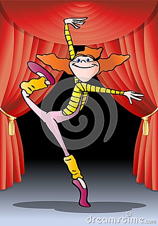 Dancer performance Cartoon Illustration