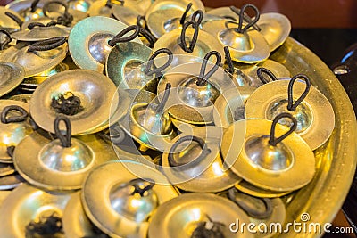 Dancer`s finger cymbals for sale Stock Photo