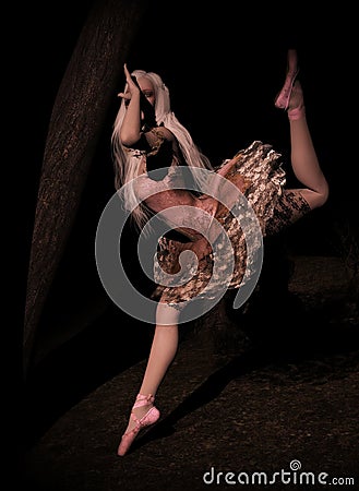 Dancer in the woods Stock Photo