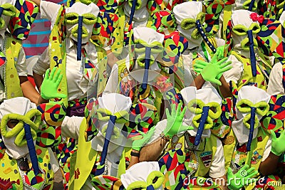 Marimondas in the Barranquilla carnival, Colombia Editorial Stock Photo