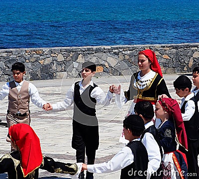 Dancers At Easter Celebration Heraklion Crete Greece Editorial Stock Photo