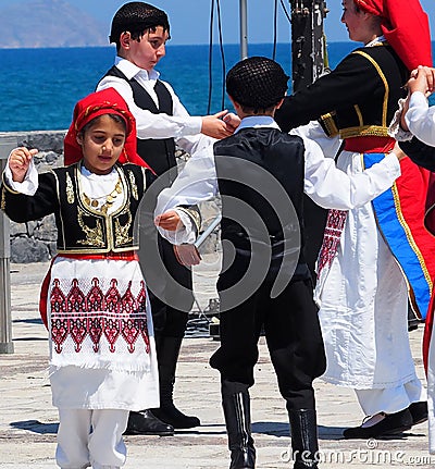 Dancers At Easter Celebration Heraklion Crete Greece Editorial Stock Photo