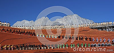 Dancers at Impression Lijiang Editorial Stock Photo