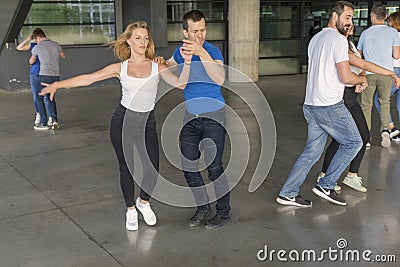 Dancers practice in the Zagreb Editorial Stock Photo
