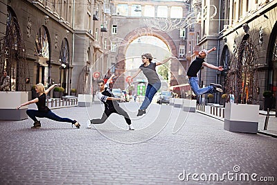 Dancers on the street Stock Photo