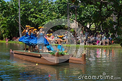 Polynesian Cultural Center Parade of Dancers Editorial Stock Photo
