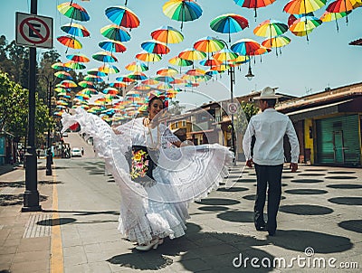 Dancers of typical Mexican dances from the region of Veracruz Editorial Stock Photo