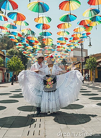 Dancers of typical Mexican dances from the region of Veracruz Editorial Stock Photo