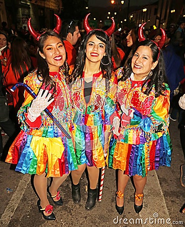 Peruvian dancers in traditional costumes at the annual Fiesta del Cusco, 2019 Editorial Stock Photo