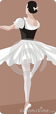 Dancing Ballerina Illustration Vector Illustration