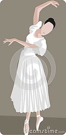 Dancing Ballerina Illustration Vector Illustration