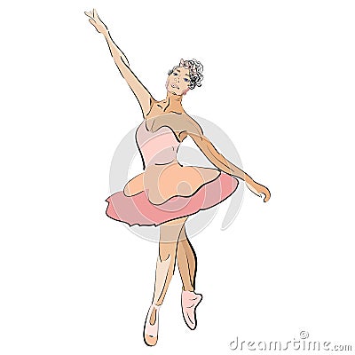 Dancing ballerina Vector Illustration
