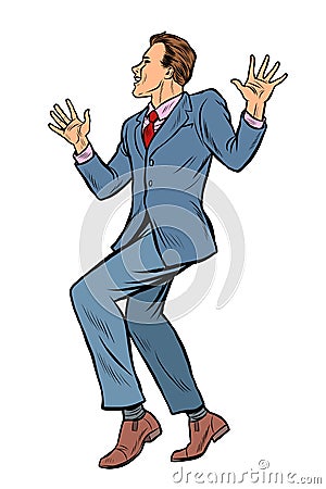 Dancing businessman. Disco dance club music Vector Illustration