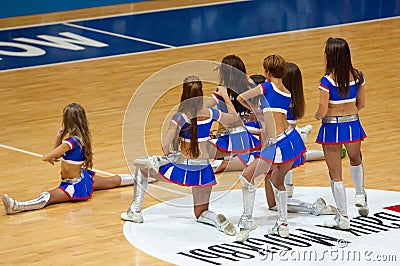 Dancing cheerleaders Editorial Stock Photo