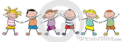 Dancing children Vector Illustration