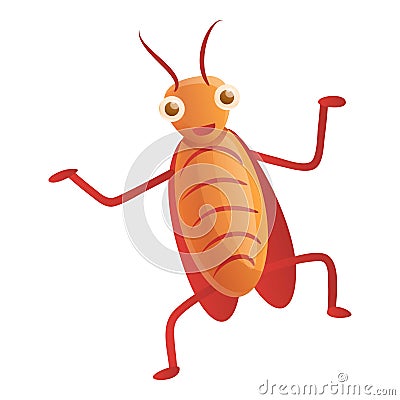 Dancing cockroach icon, cartoon style Vector Illustration