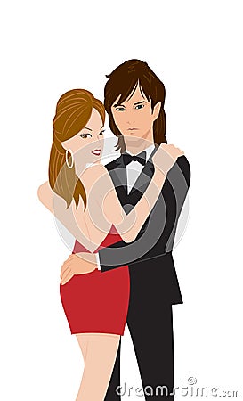 Dancing Couple Cartoon Illustration