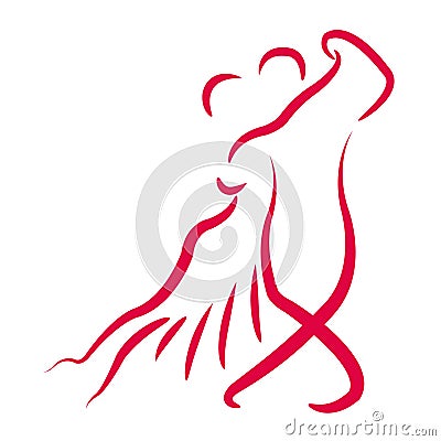 Dancing couple logo. Vector Illustration