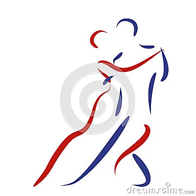 Dancing couple logo. Vector Illustration