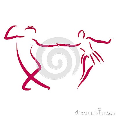 Dancing couple logo. Vector Illustration