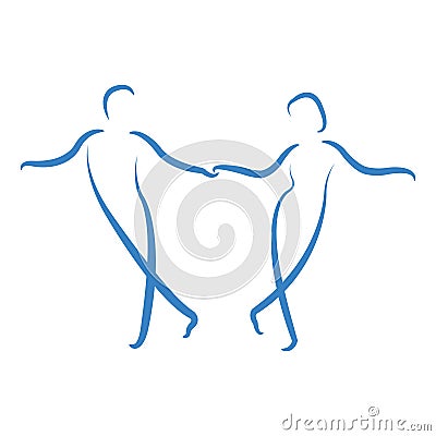 Dancing couple logo. Vector Illustration