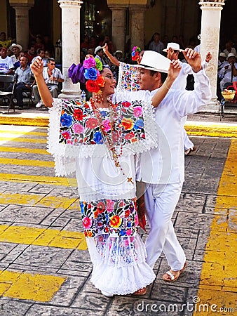 Dancing Couple in Merida Yucatan Editorial Stock Photo