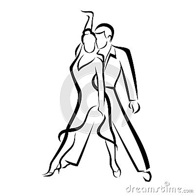 Dancing couple Vector Illustration