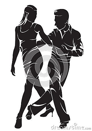 Dancing couple Vector Illustration