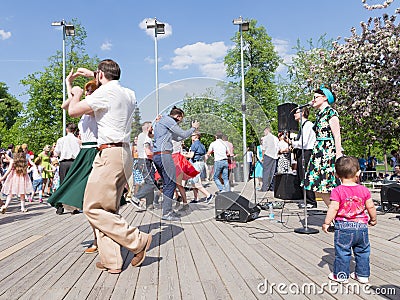 Dancing on the dance floor Editorial Stock Photo