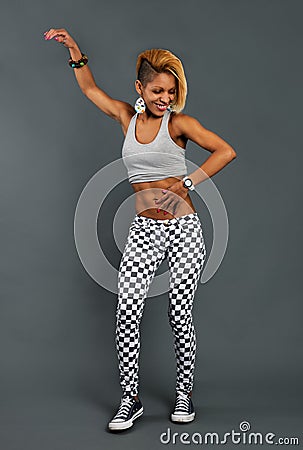 Dancing funky girl Stock Photo