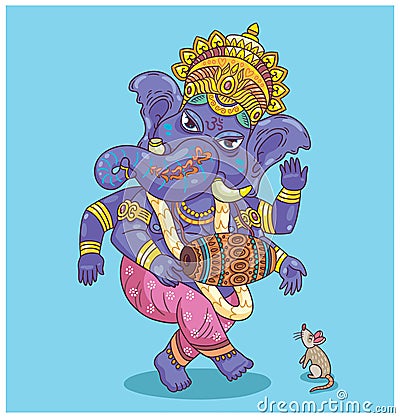 Dancing Ganesha Vector Illustration