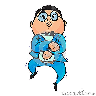 Dancing gangnam style Vector Illustration