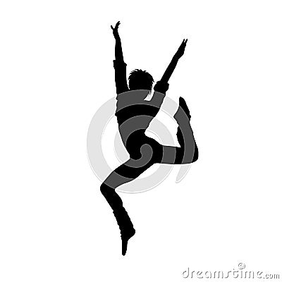 Dancing girl black silhouette Vector Illustration