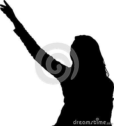 Dancing girl silhouettes shadow model figure Stock Photo