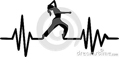 Dancing heartbeat pulse Vector Illustration