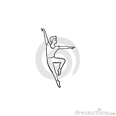 Dancing man hand drawn outline doodle icon. Vector Illustration