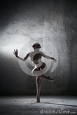 Dancing modern dancer pose perfect balance Stock Photo