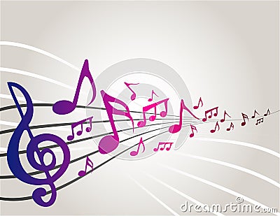 Dancing music notes Vector Illustration