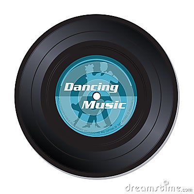 Dancing music vinyl record Vector Illustration