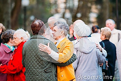 Dancing Pair In Years On Outdoor Dance Floor Among Dancing Solus Editorial Stock Photo