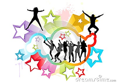 Dancing people Vector Illustration