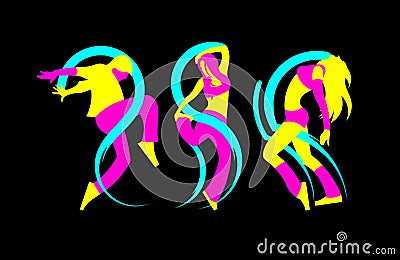 Dancing people Vector Illustration