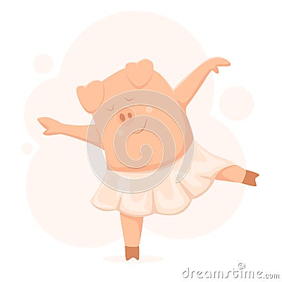 Dancing Piggy Vector Illustration