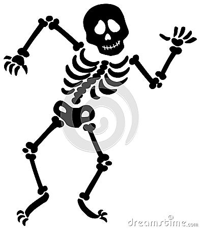 Dancing skeleton silhouette Vector Illustration