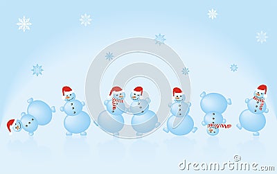 Dancing snowman Vector Illustration