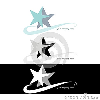 Dancing stars logo template Vector Illustration