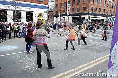 Dancing in the street at the Extinction Rebellion Party Editorial Stock Photo